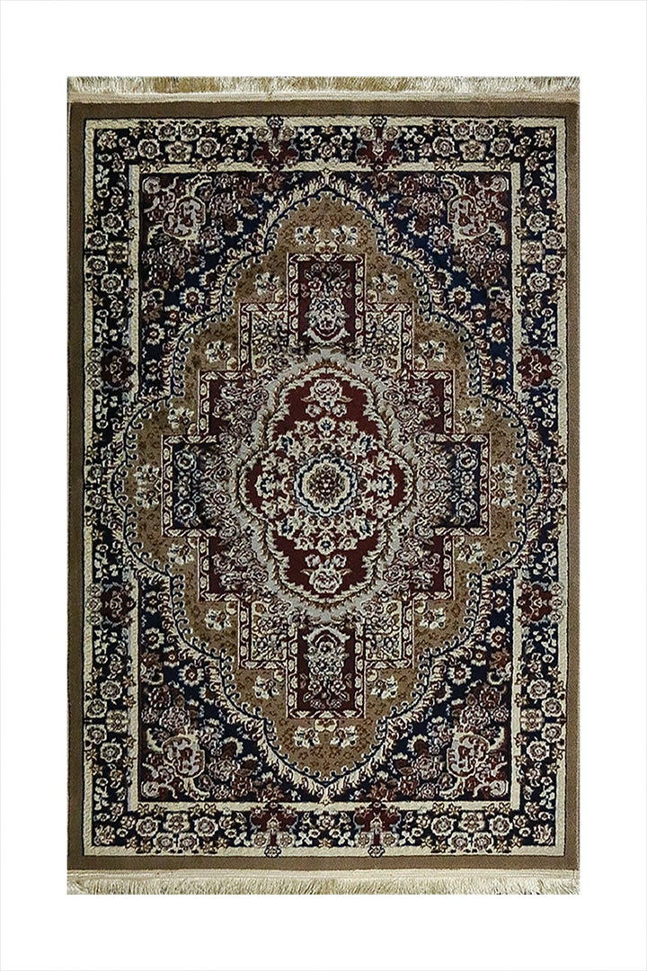 Iranian Premium Farsh-E-Iran Rug - 4.10 x 5.57 FT - Brown - Superior Comfort, Colorful Design and Modern Style Accent Rugs - V Surfaces