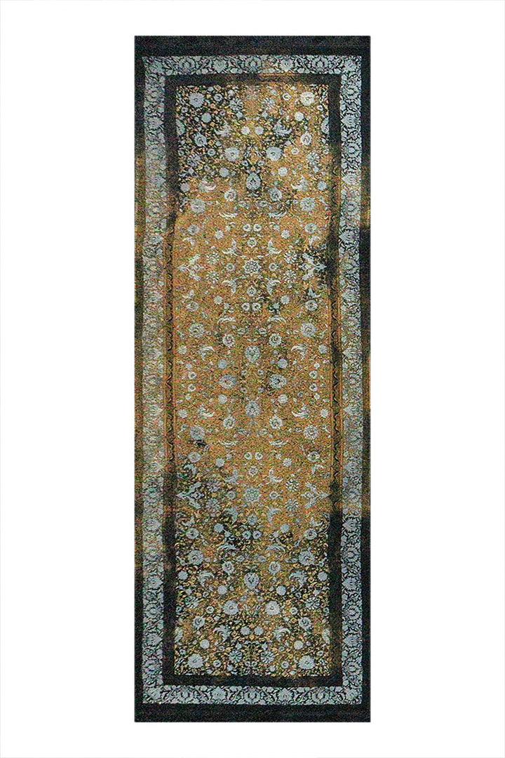Iranian Premium Oriental Collection Rug - Yellow and Gray- 3.2 x 9.8 FT - Resilient Construction for Long-Lasting Use - V Surfaces