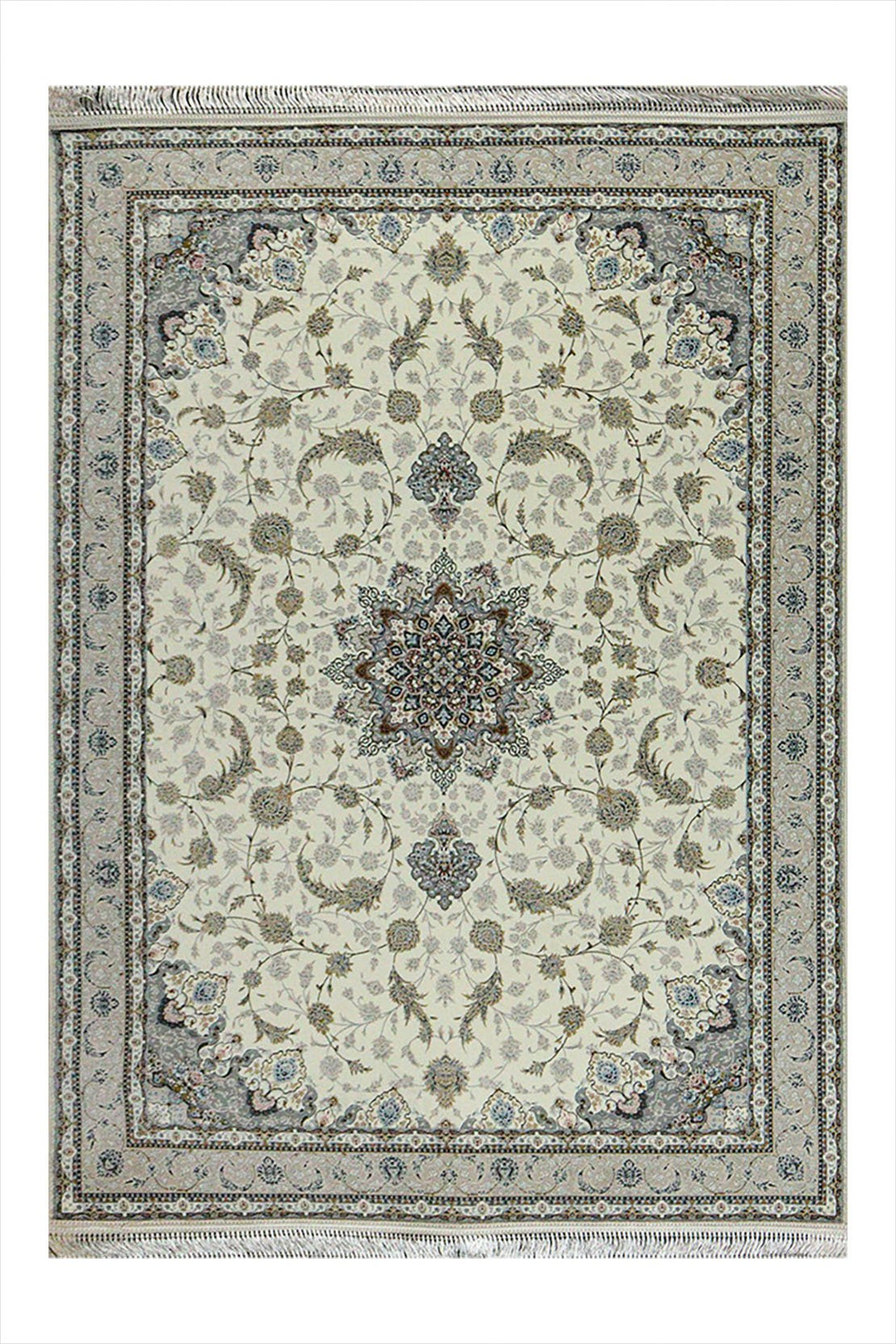 Iranian Premium Quality Authentic 1500 Rug - 3.9 x 5.5 FT - Beige - Resilient Construction for Long-Lasting Use - V Surfaces