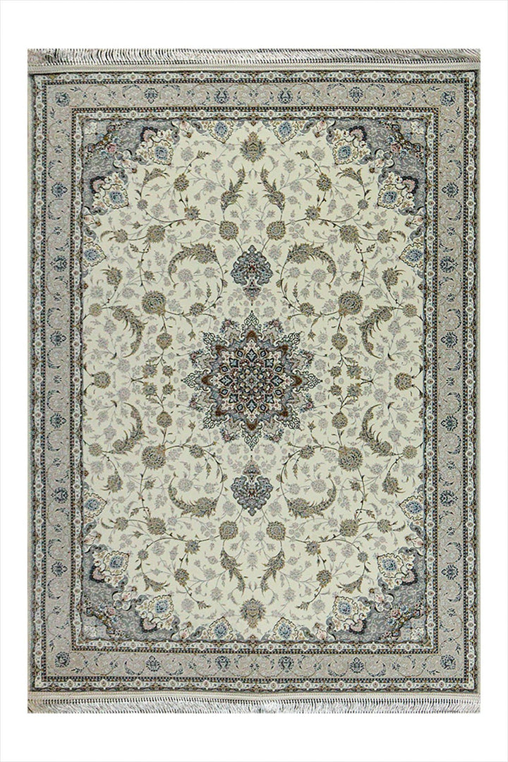 Iranian Premium Quality Authentic 1500 Rug - 3.9 x 5.5 FT - Beige - Resilient Construction for Long-Lasting Use - V Surfaces