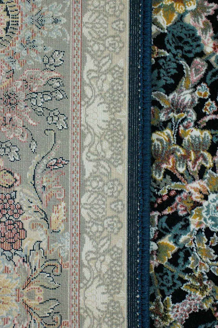 Iranian Premium Quality Authentic 1500 Rug - 4.9 x 7.3 FT - Blue - Resilient Construction for Long - Lasting Use - V Surfaces