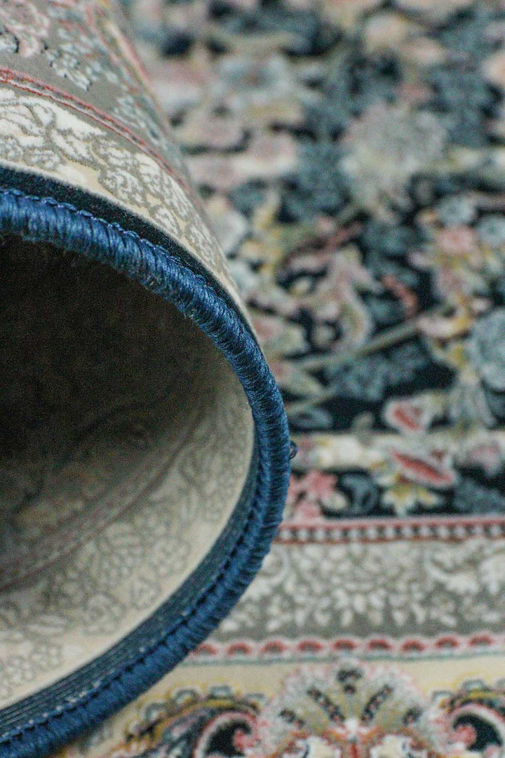 Iranian Premium Quality Authentic 1500 Rug - 4.9 x 7.3 FT - Blue - Resilient Construction for Long - Lasting Use - V Surfaces
