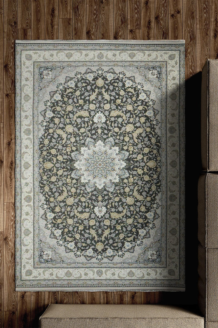 Iranian Premium Quality Authentic 1500 Rug - 4.9 x 7.3 FT - Cream - Resilient Construction for Long-Lasting Use - V Surfaces