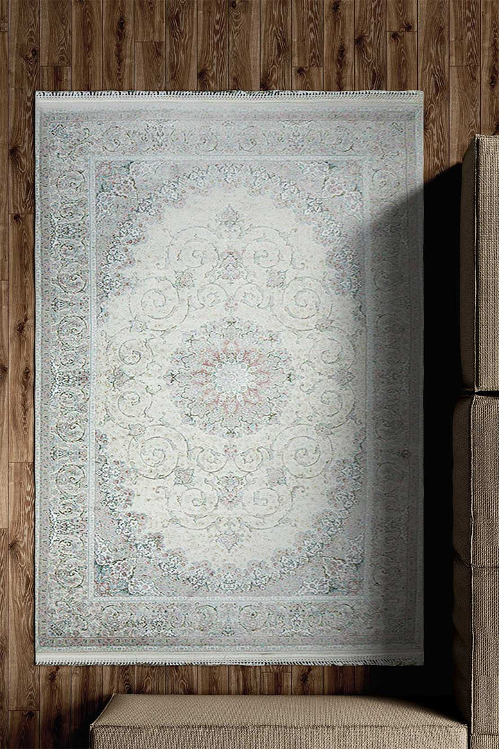 Iranian Premium Quality Authentic 1500 Rug - 4.9 x 7.3 FT - Gray - Resilient Construction for Long - Lasting Use - V Surfaces