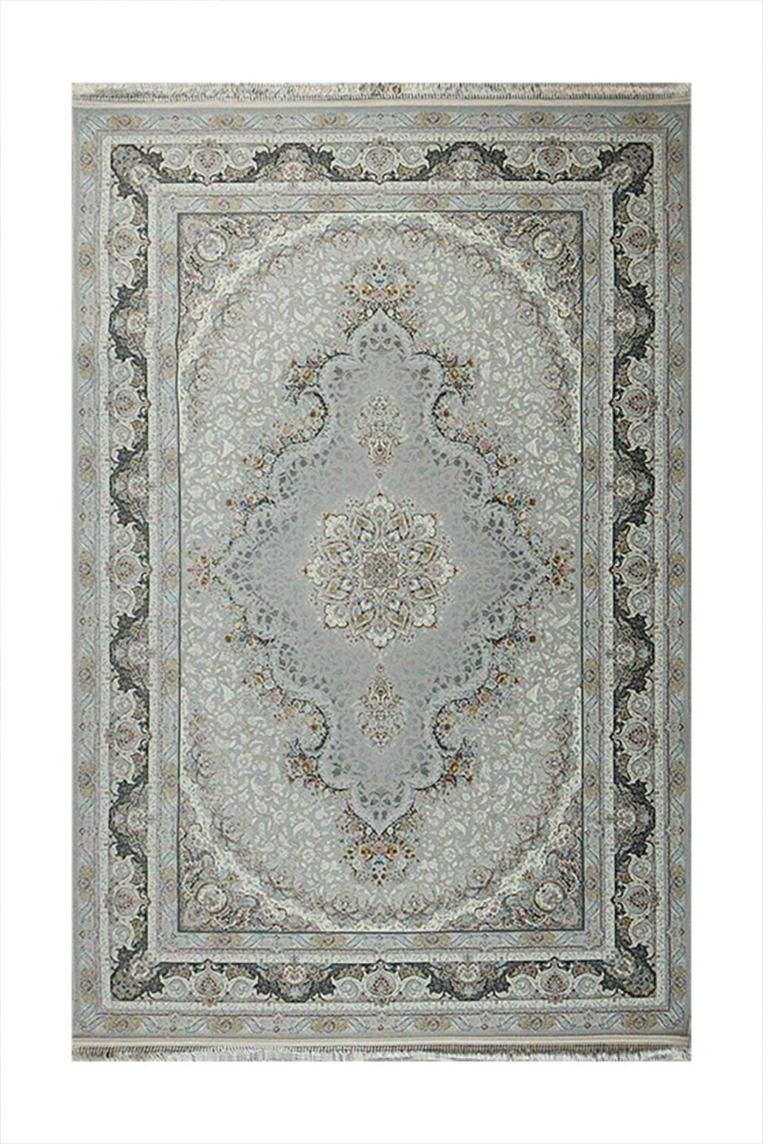 Iranian Premium Quality Authentic 1500 Rug - 4.9 x 7.3 FT - Gray - Resilient Construction for Long-Lasting Use - V Surfaces