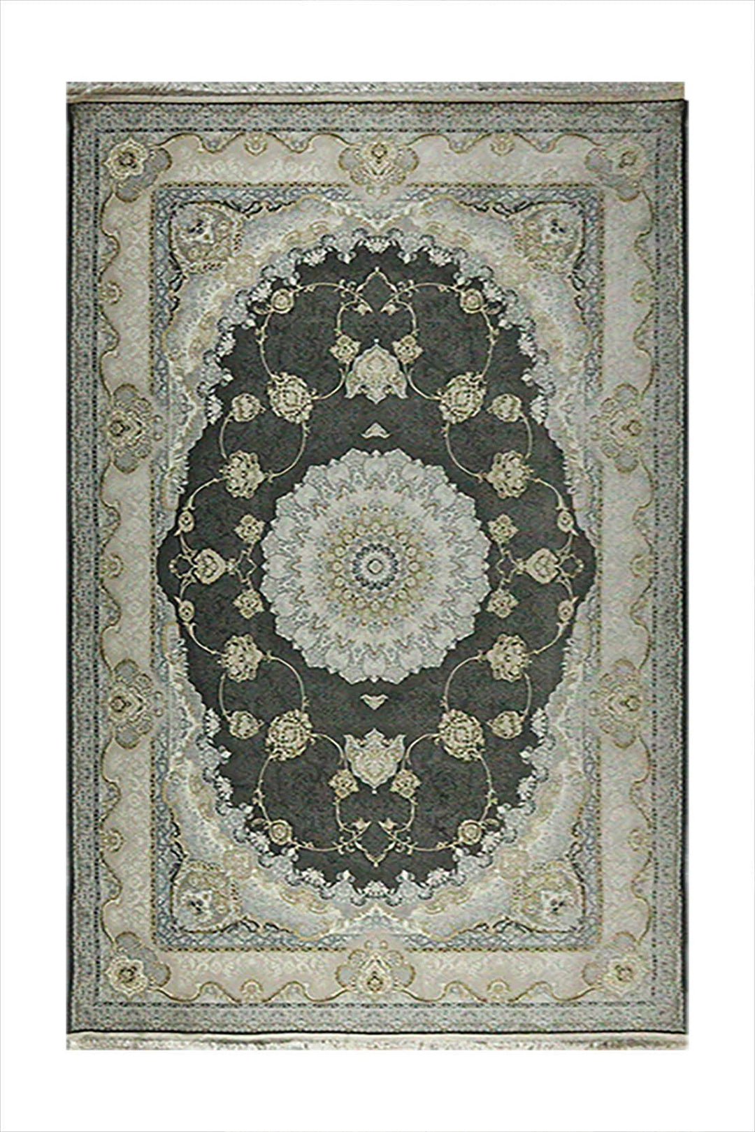 Iranian Premium Quality Authentic 1500 Rug - 6.5 x 9.8 FT - Gray - Resilient Construction for Long-Lasting Use - V Surfaces