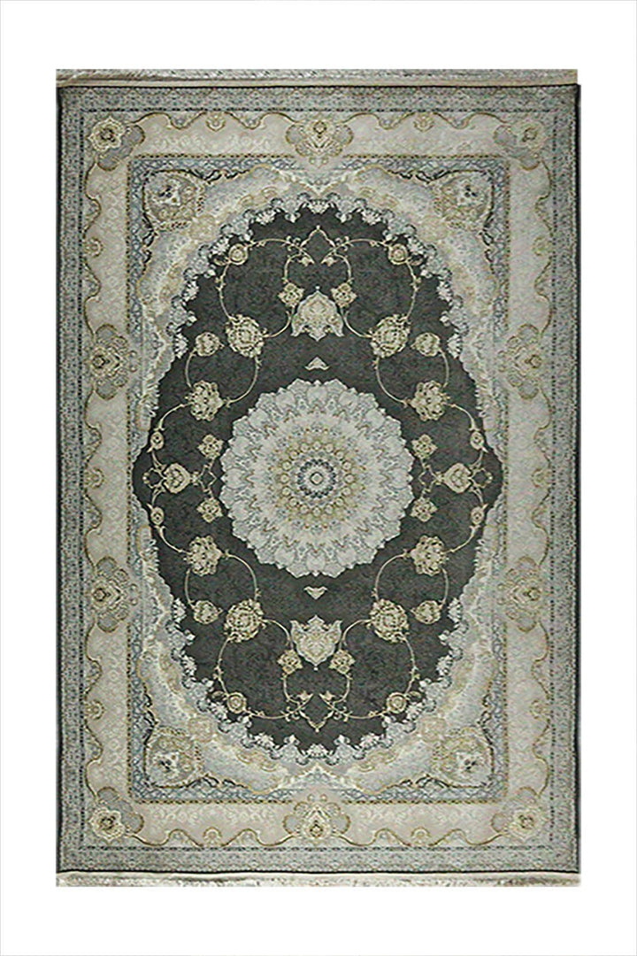 Iranian Premium Quality Authentic 1500 Rug - 6.5 x 9.8 FT - Gray - Resilient Construction for Long-Lasting Use - V Surfaces