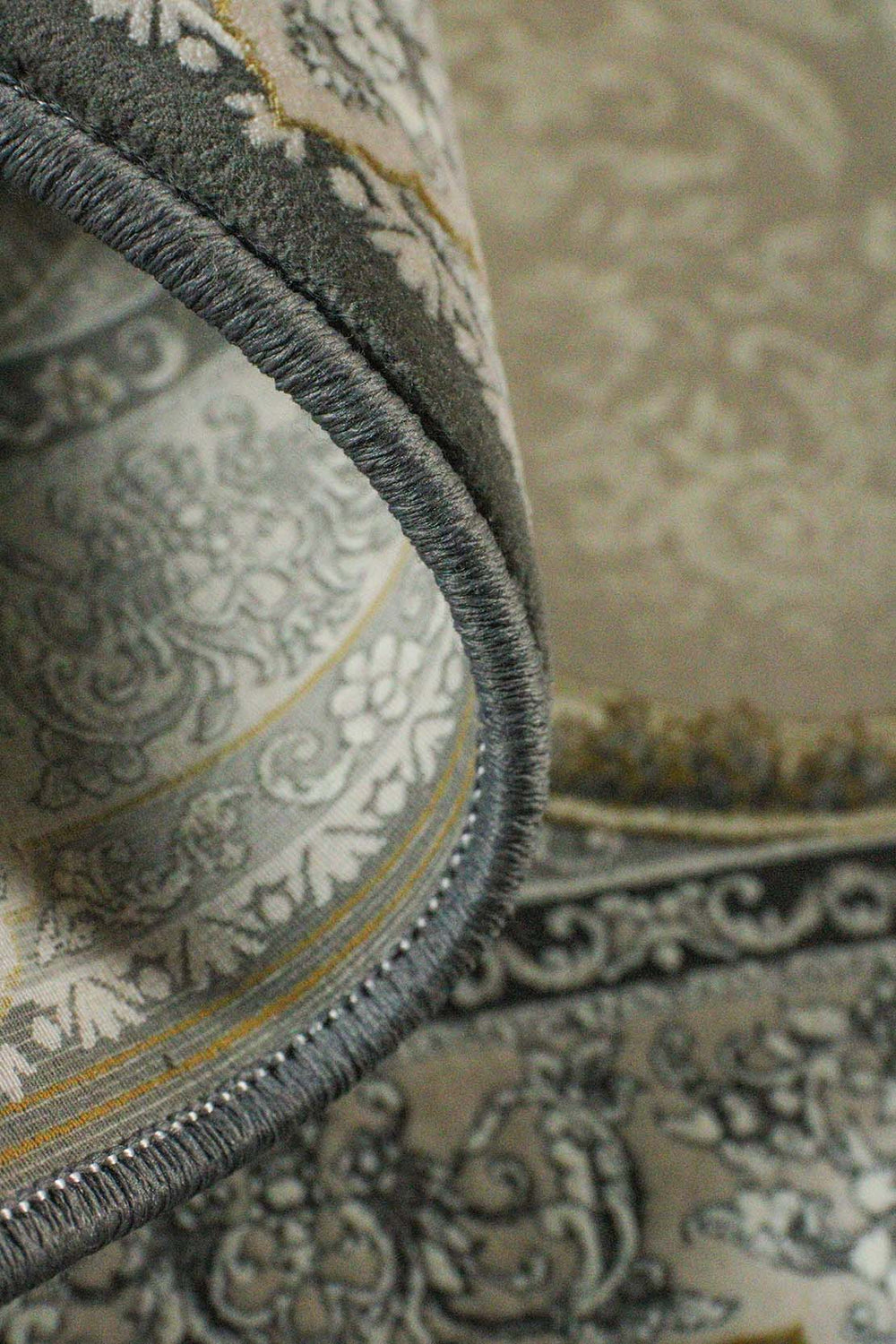 Iranian Premium Quality Authentic 1500 Rug - 6.5 x 9.8 FT - Gray - Resilient Construction for Long-Lasting Use - V Surfaces