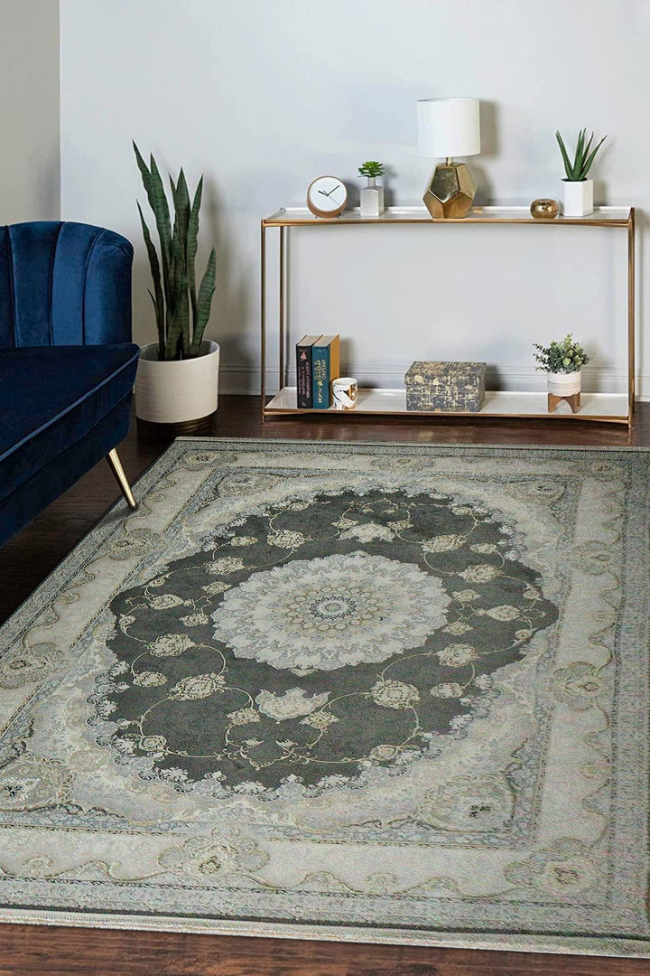 Iranian Premium Quality Authentic 1500 Rug - 8.2 x 11.4 FT - Gray - Resilient Construction for Long-Lasting Use - V Surfaces