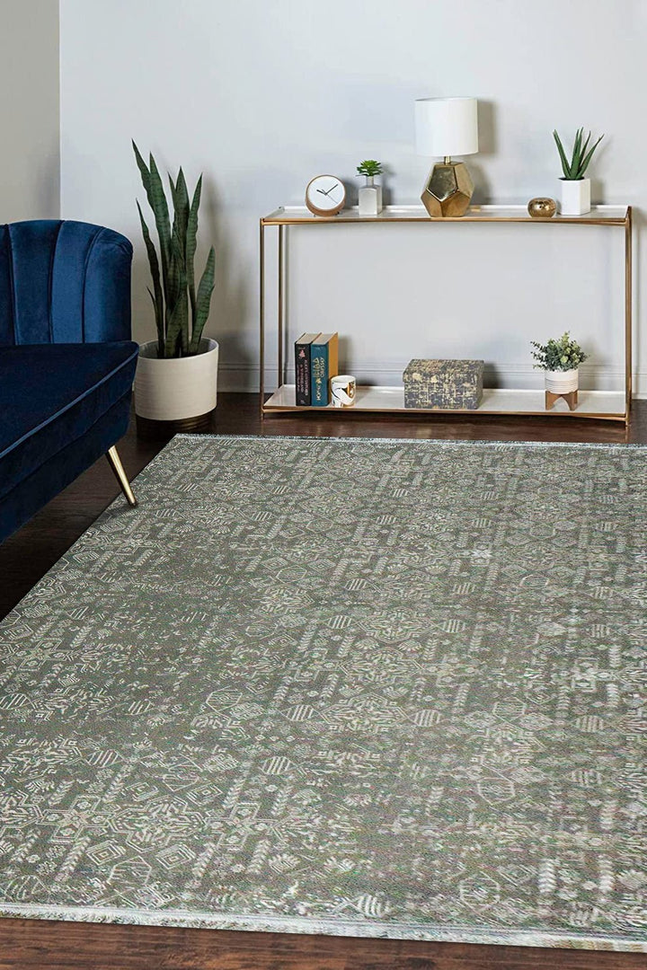 Iranian Premium Quality Farsh E Firozeh Rug - 6.5 x 9.8 FT - Gray - Resilient Construction for Long-Lasting Use - V Surfaces