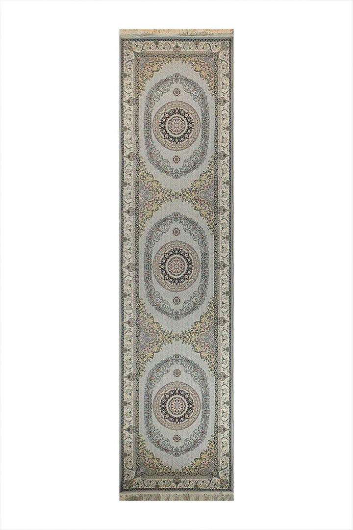 Iranian Premium Quality Hedyeh Collection (1000) Rug - 3.2 x 13. FT - Gray - Resilient Construction for Long-Lasting Use - V Surfaces