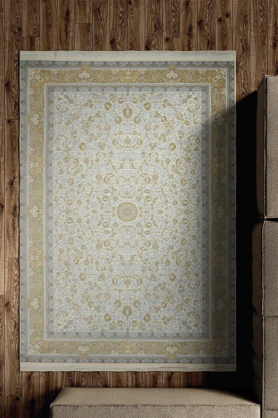 Iranian Premium Quality Hedyeh Collection (1000) Rug - 4.9 x 7.3 FT - Cream - Resilient Construction for Long-Lasting Use - V Surfaces