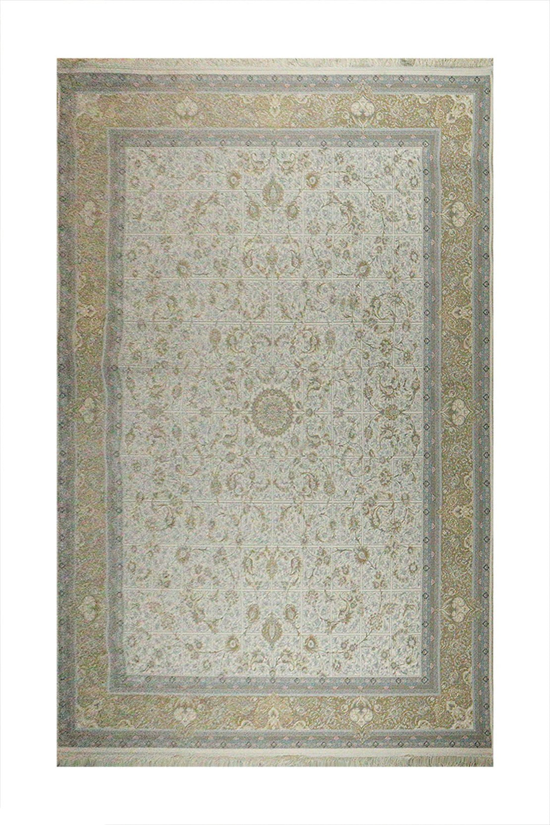 Iranian Premium Quality Hedyeh Collection (1000) Rug - 8.2 x 11. FT - Beige - Resilient Construction for Long-Lasting Use - V Surfaces