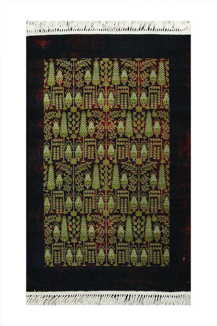 Iranian Premium Quality Kashan Rug - 3.2 x 4.9 FT - Brown and Black - Resilient Construction for Long-Lasting Use - V Surfaces