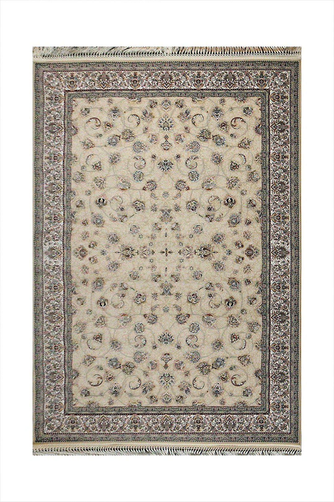 Iranian Premium Quality Moonaco Collection Rug - 4.9 x 7.3 FT - Beige - Resilient Construction for Long-Lasting Use - V Surfaces