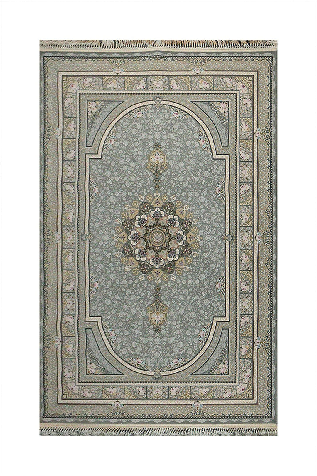 Iranian Premium Quality Moonaco Collection Rug - 4.9 x 7.3 FT - Gray - Resilient Construction for Long-Lasting Use - V Surfaces