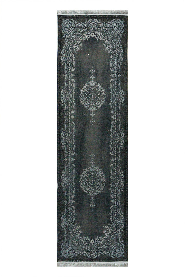 Iranian Premium Quality Oriental Collection Rug - 3.2 x 9.8 FT - Gray - Resilient Construction for Long-Lasting Use - V Surfaces