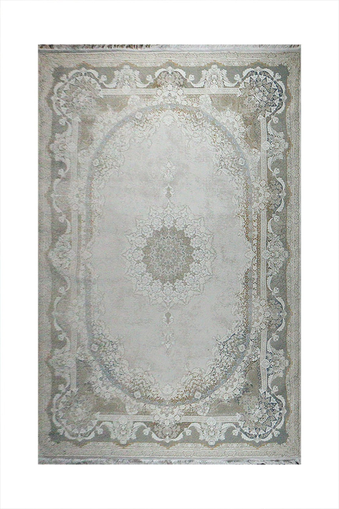 Iranian Premium Quality Oriental Collection Rug - 8.2 x 11. FT - Beige - Resilient Construction for Long-Lasting Use - V Surfaces