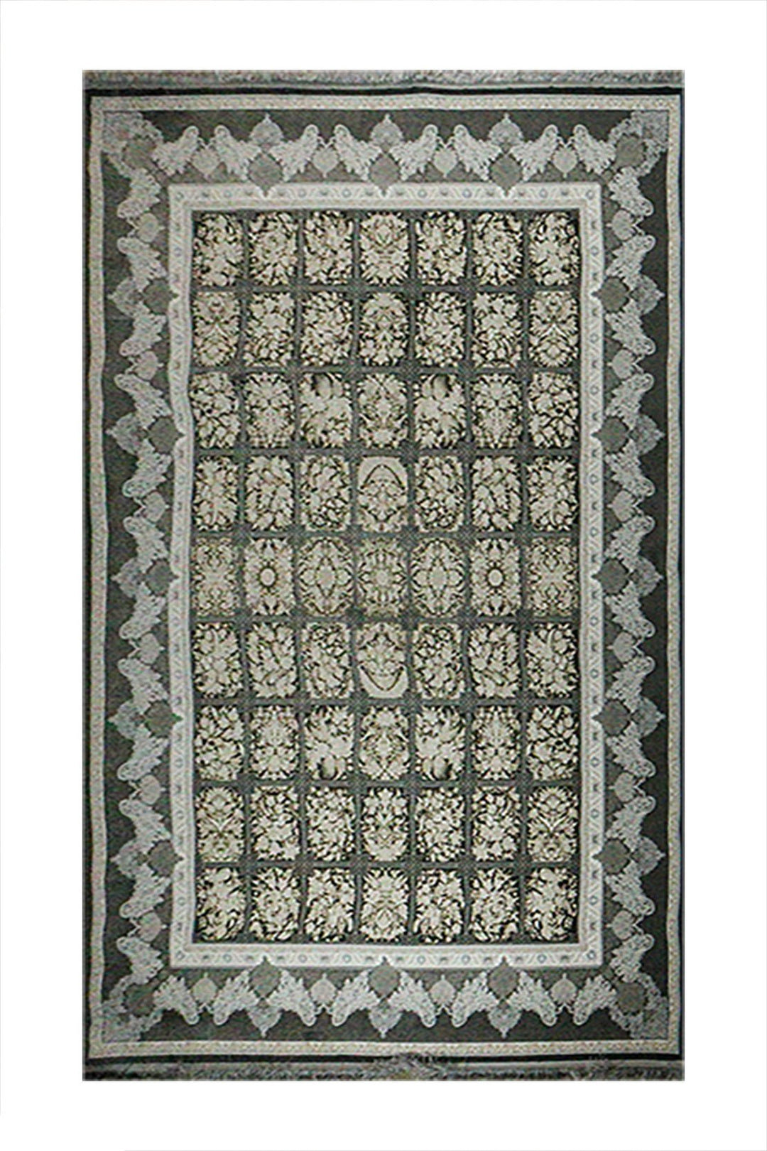Iranian Premium Quality Oriental Collection Rug - 8.2 x 11. FT - Gray - Resilient Construction for Long-Lasting Use - V Surfaces