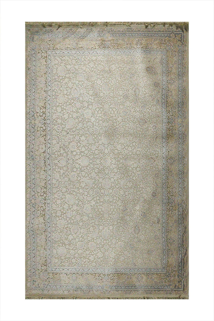 Iranian Premium Quality Silk 1200 Rug - 6.5 x 9.8 FT - Beige - Resilient Construction for Long-Lasting Use - V Surfaces