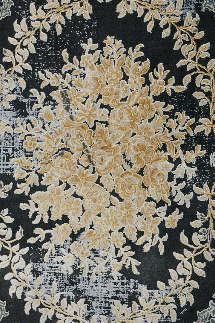Irianian Premium Authentic Vintage Rug - Black - 6.5 x 9.8 FT-Superior Comfort Elegant and Luxury Style Accent - V Surfaces