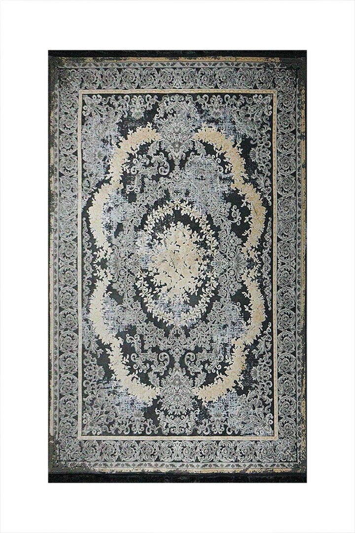 Irianian Premium Authentic Vintage Rug - Black - 6.5 x 9.8 FT-Superior Comfort Elegant and Luxury Style Accent - V Surfaces