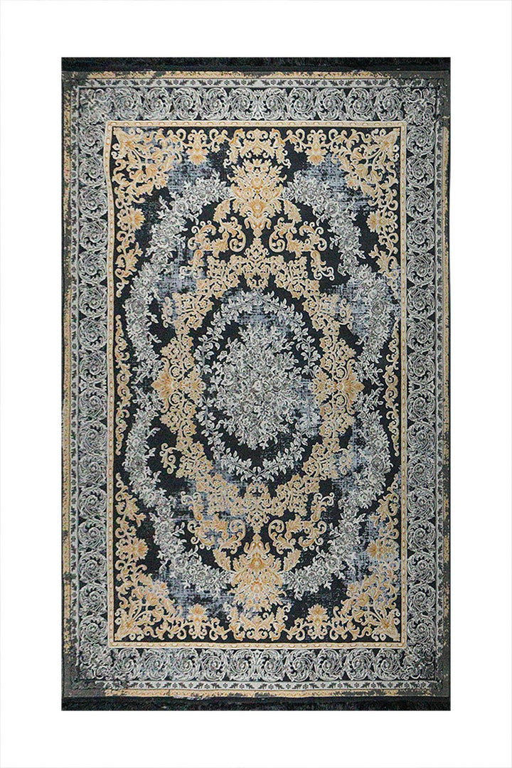 Irianian Premium Authentic Vintage Rug - Black - 6.5 x 9.8 FT-Superior Comfort Elegant and Luxury Style Accent - V Surfaces