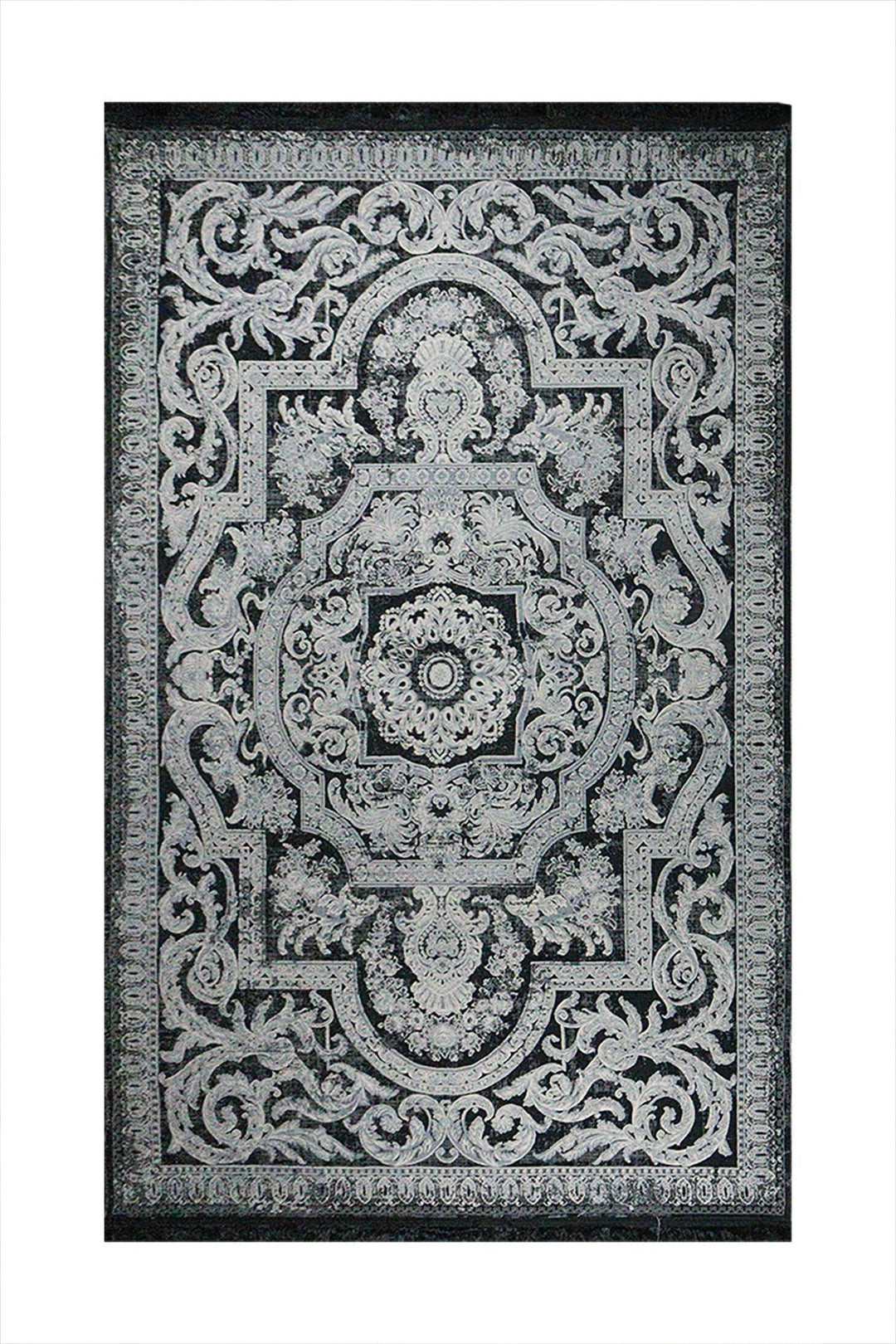 Irianian Premium Authentic Vintage Rug - Black - 6.5 x 9.8 FT-Superior Comfort Elegant and Luxury Style Accent - V Surfaces