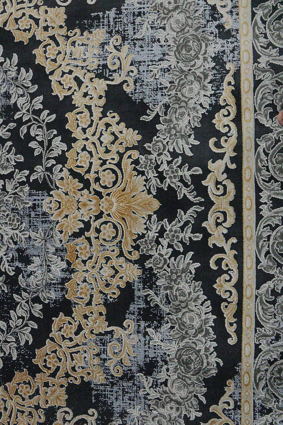 Irianian Premium Authentic Vintage Rug - Black - 6.5 x 9.8 FT-Superior Comfort Elegant and Luxury Style Accent - V Surfaces