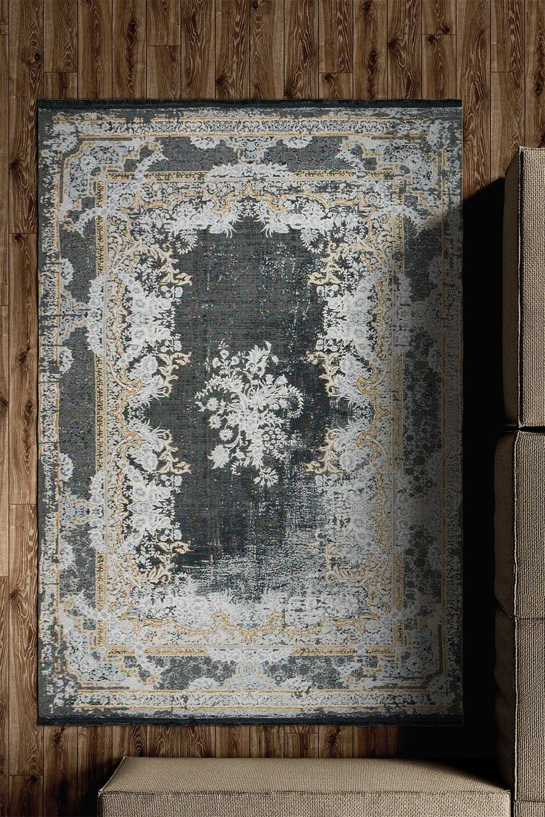 Irianian Premium Authentic Vintage Rug - Gray - 6.5 x 9.8 FT-Superior Comfort Elegant and Luxury Style Accent - V Surfaces