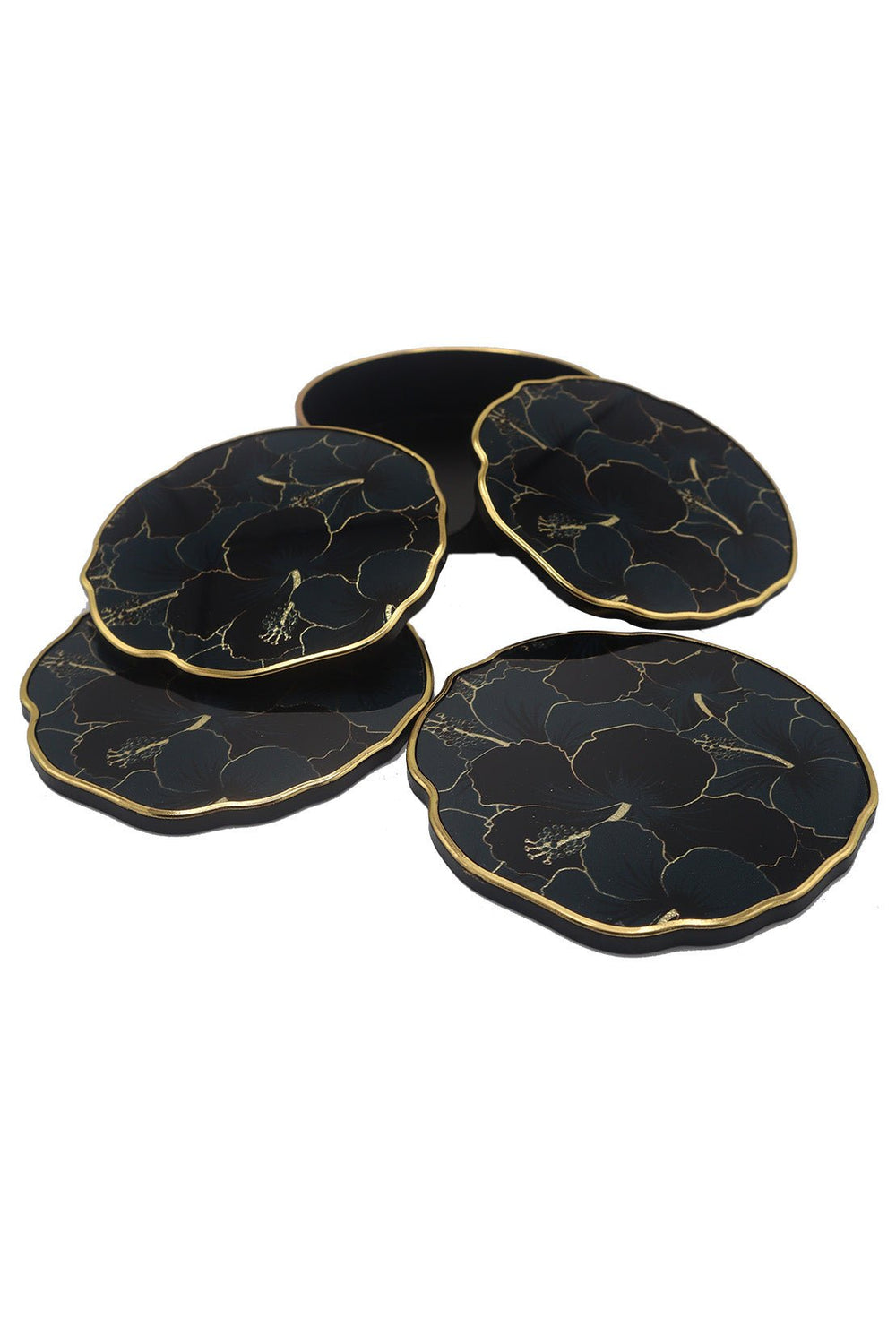 Italian Tea Coaster Set Round Black - V Surfaces
