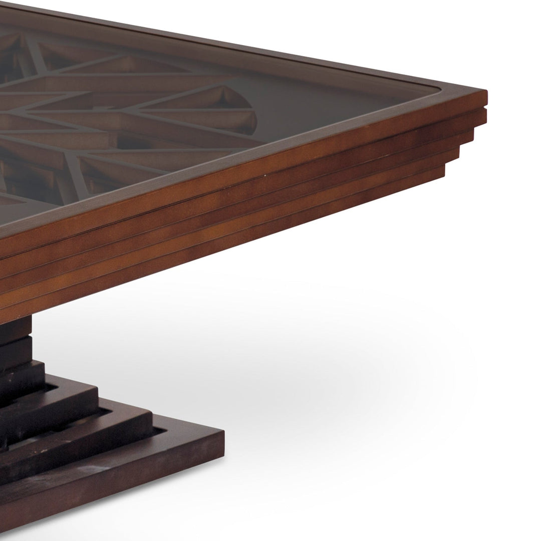 Korfez Model - Turkish Natural Walnut Coated Center Table, Wooden Rustic, Room Furniture - V Surfaces