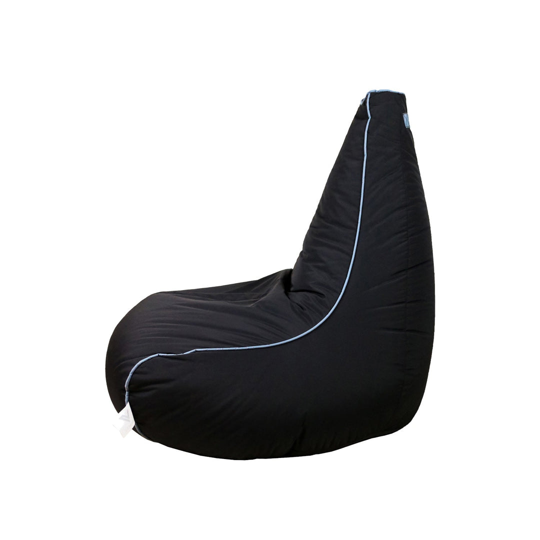Pearl Set Bean Bag Chair with Foot Stool, Black - V Surfaces