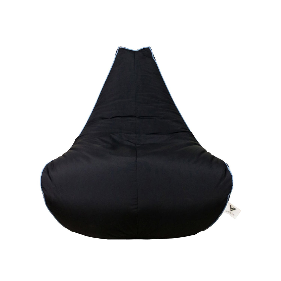 Pearl Set Bean Bag Chair with Foot Stool, Black - V Surfaces