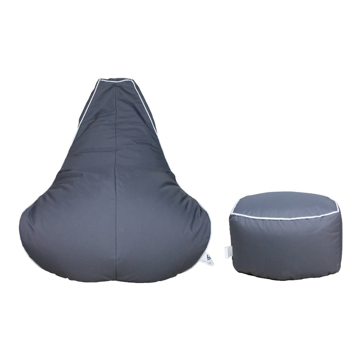 Pearl Set Bean Bag Chair with Foot Stool, Gray - V Surfaces
