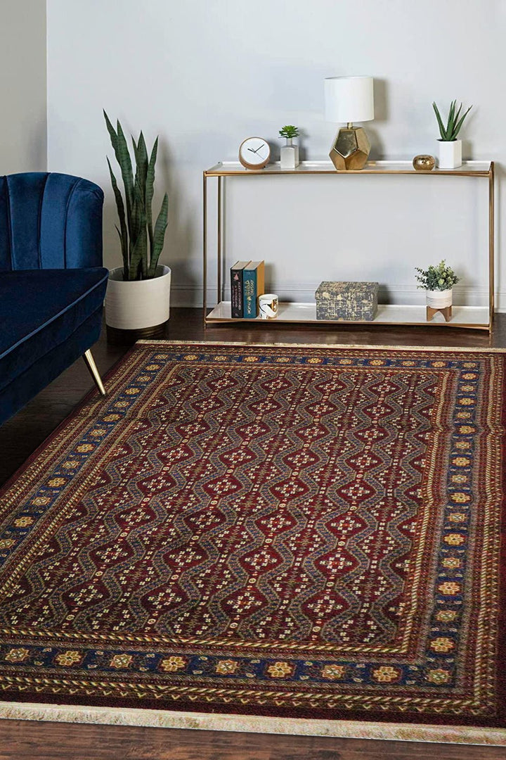 Premium Quality Afghan (Acrylic) - Red - 6.5 x 9.5 FT - Resilient Construction for Long-Lasting Use - V Surfaces