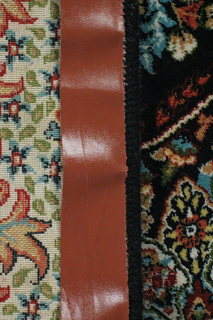 Premium Quality Farsh E Nageen - Black - 3.2 x 8.2 FT - Resilient Construction for Long-Lasting Use - V Surfaces
