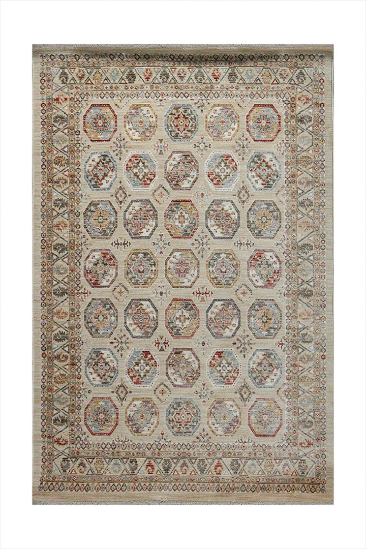 Premium Quality Turkish Antia Rug - 3.9 x 5.9 FT - Beige - Resilient Construction for Long-Lasting Use - V Surfaces