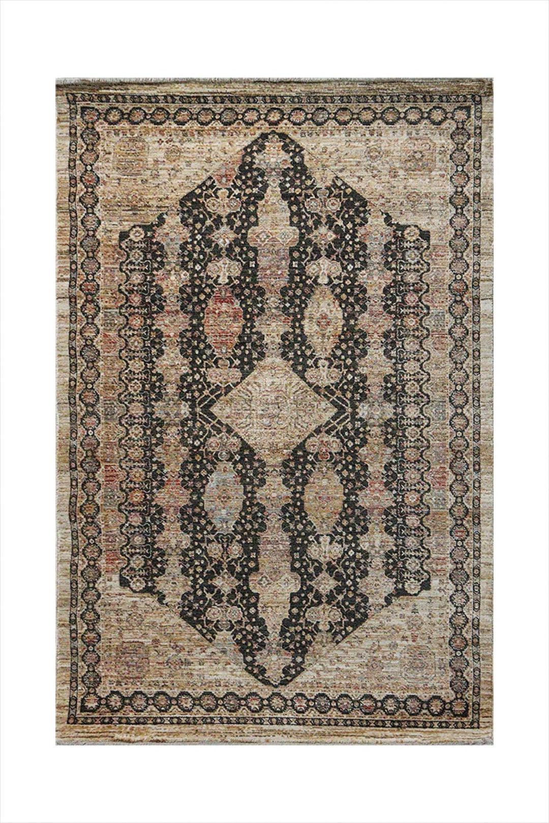 Premium Quality Turkish Antia Rug - 3.9 x 5.9 FT - Brown - Resilient Construction for Long-Lasting Use - V Surfaces