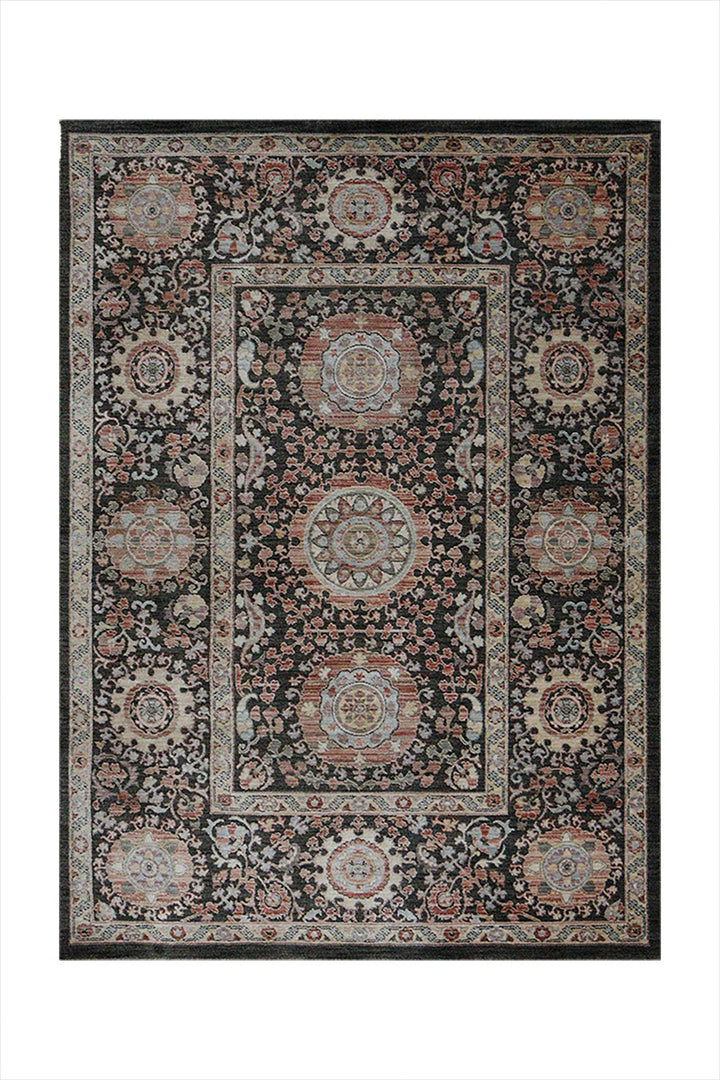 Premium Quality Turkish Antia Rug - Briown - 3.9 x 5.9 FT - Resilient Construction for Long-Lasting Use - V Surfaces