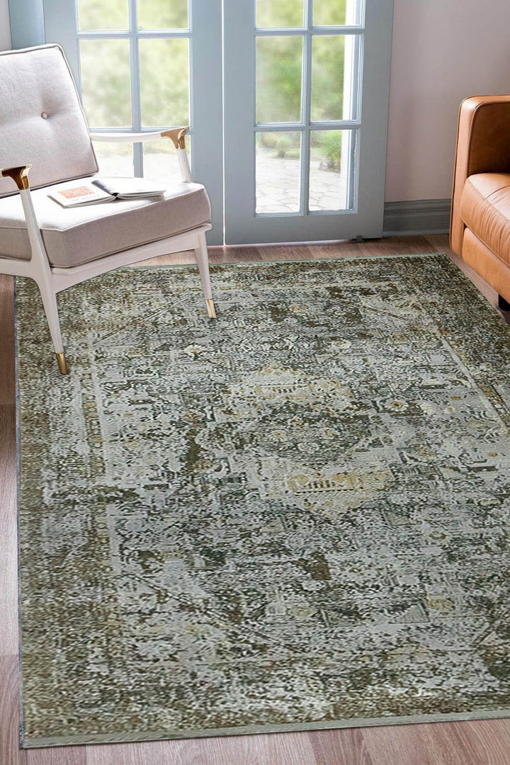 Premium Quality Turkish Brooklyn Rug - 5.24 x 7.54 FT - Gray - Resilient Construction for Long-Lasting Use - V Surfaces