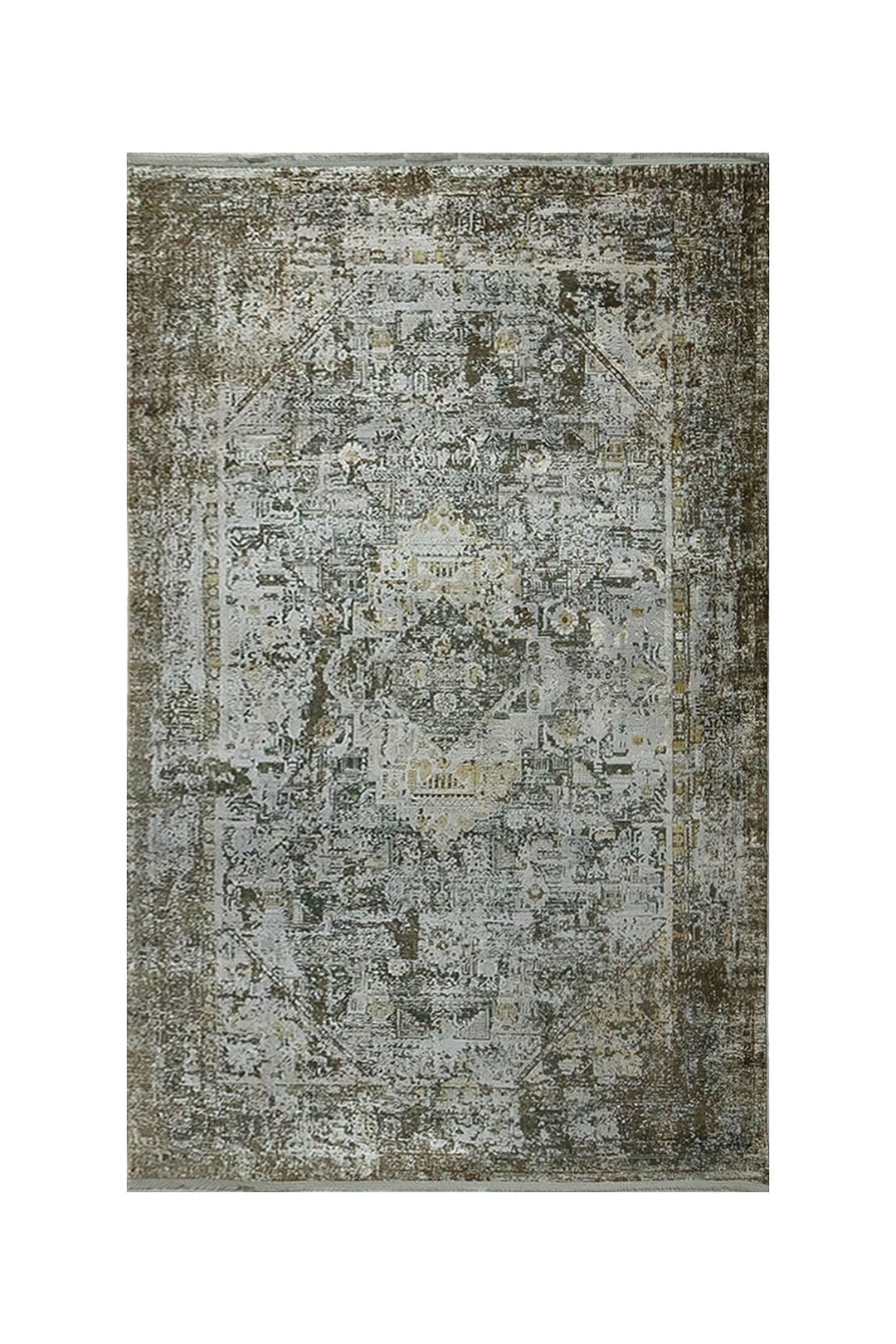 Premium Quality Turkish Brooklyn Rug - 5.24 x 7.54 FT - Gray - Resilient Construction for Long-Lasting Use - V Surfaces