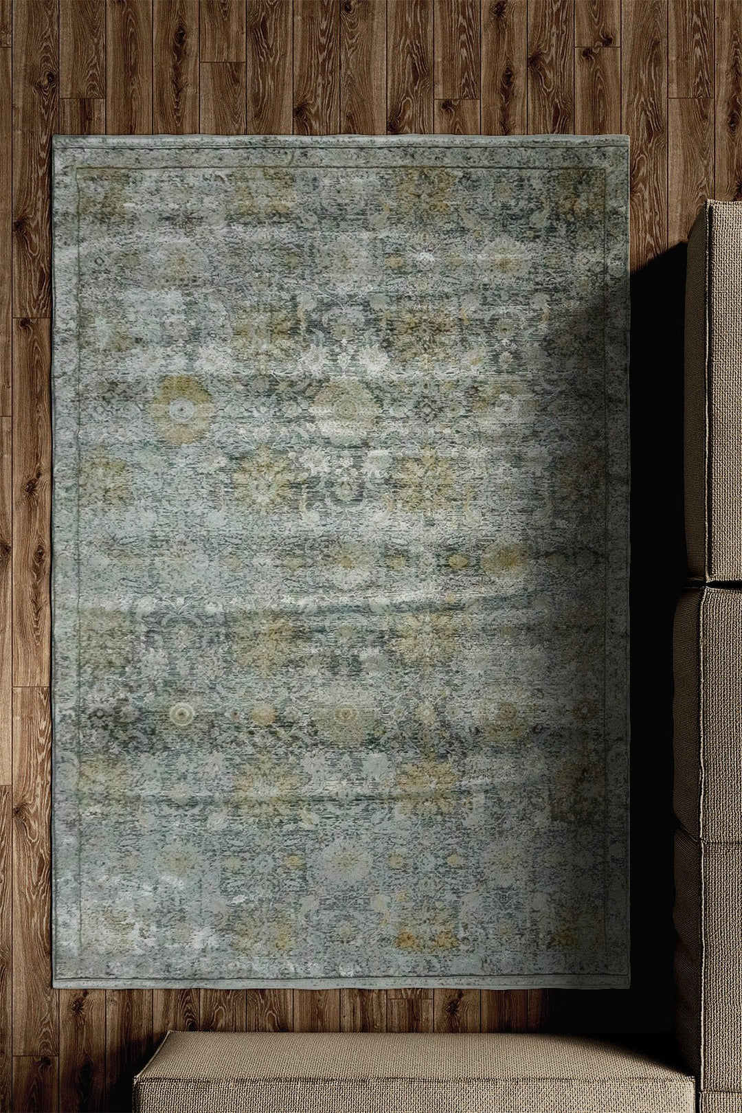 Premium Quality Turkish Brooklyn Rug - Gray - 5.2 x 7.5 FT - Resilient Construction for Long-Lasting Use - V Surfaces