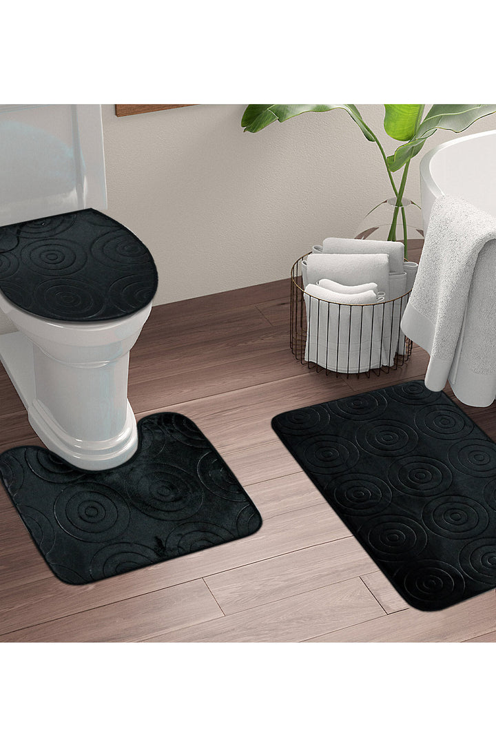 Set of Comfort Bath Mat, Black - V Surfaces