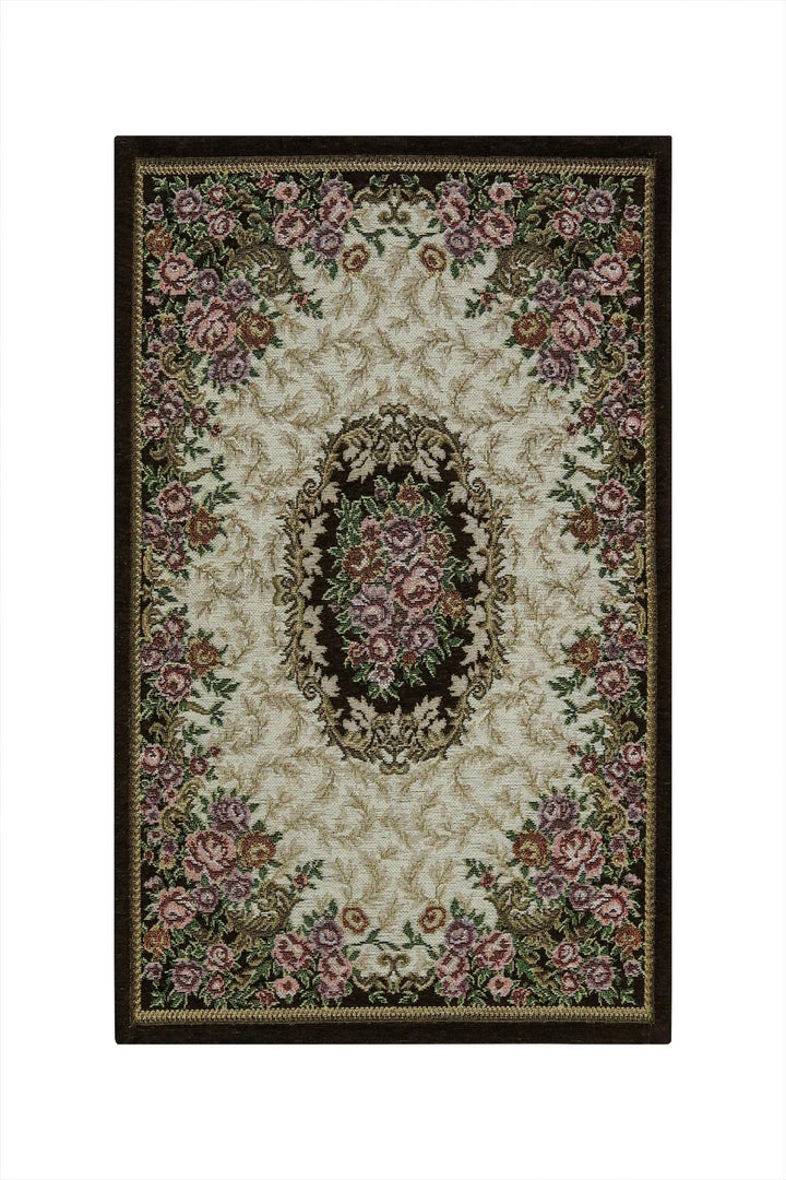 Set of Flower Bath Mat, Beige and Brown - V Surfaces