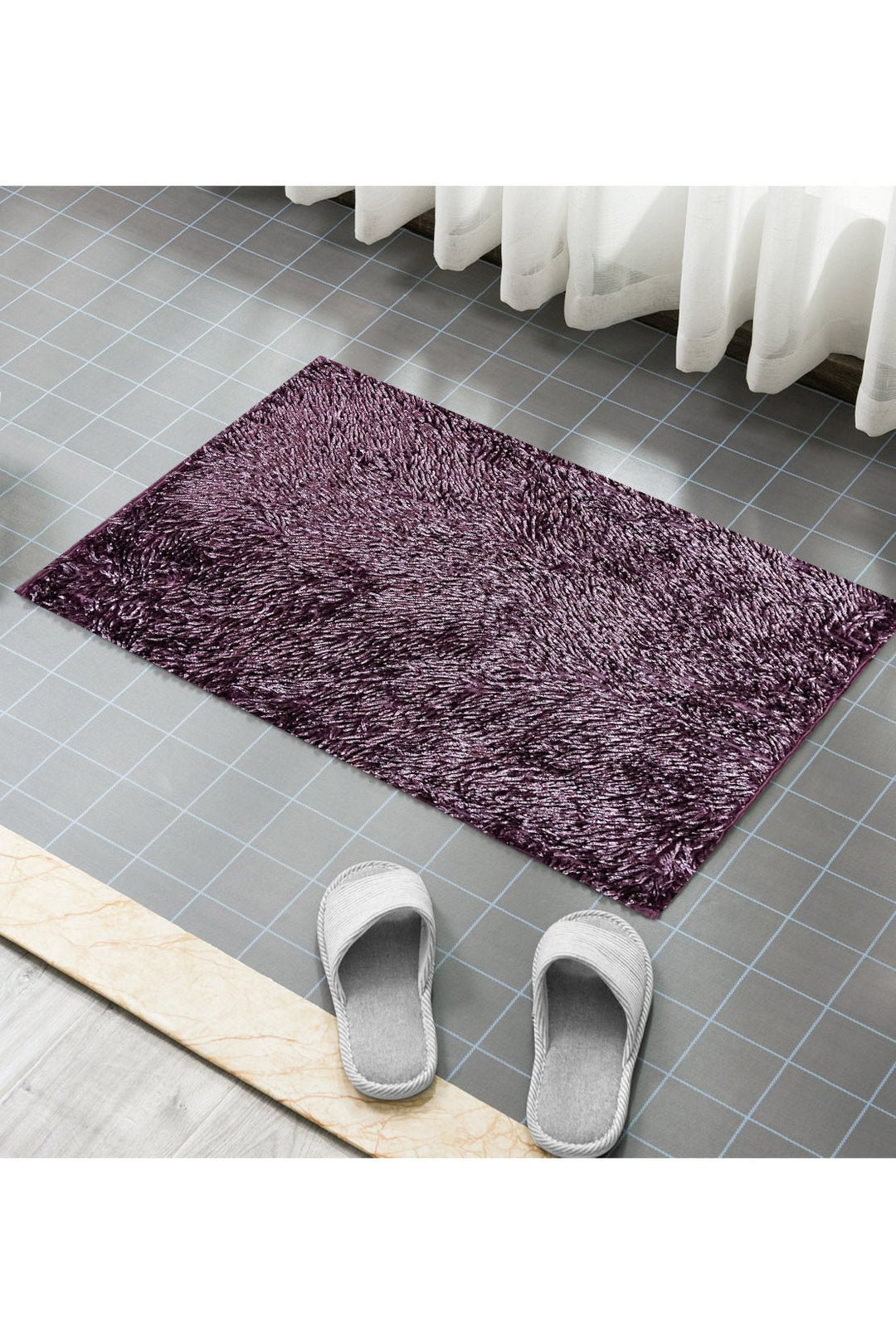 Shinny Micro Fiber Bath Mat, Purple - V Surfaces