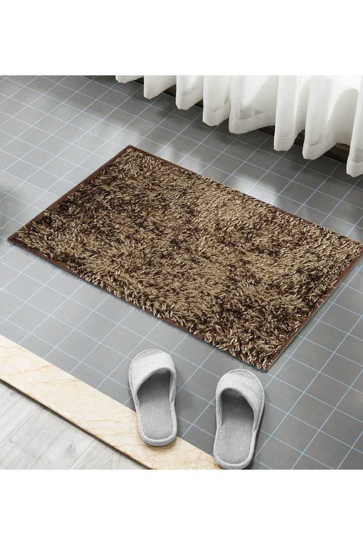 Shiny Micro Fiber Bath Mat, D. Brown - V Surfaces