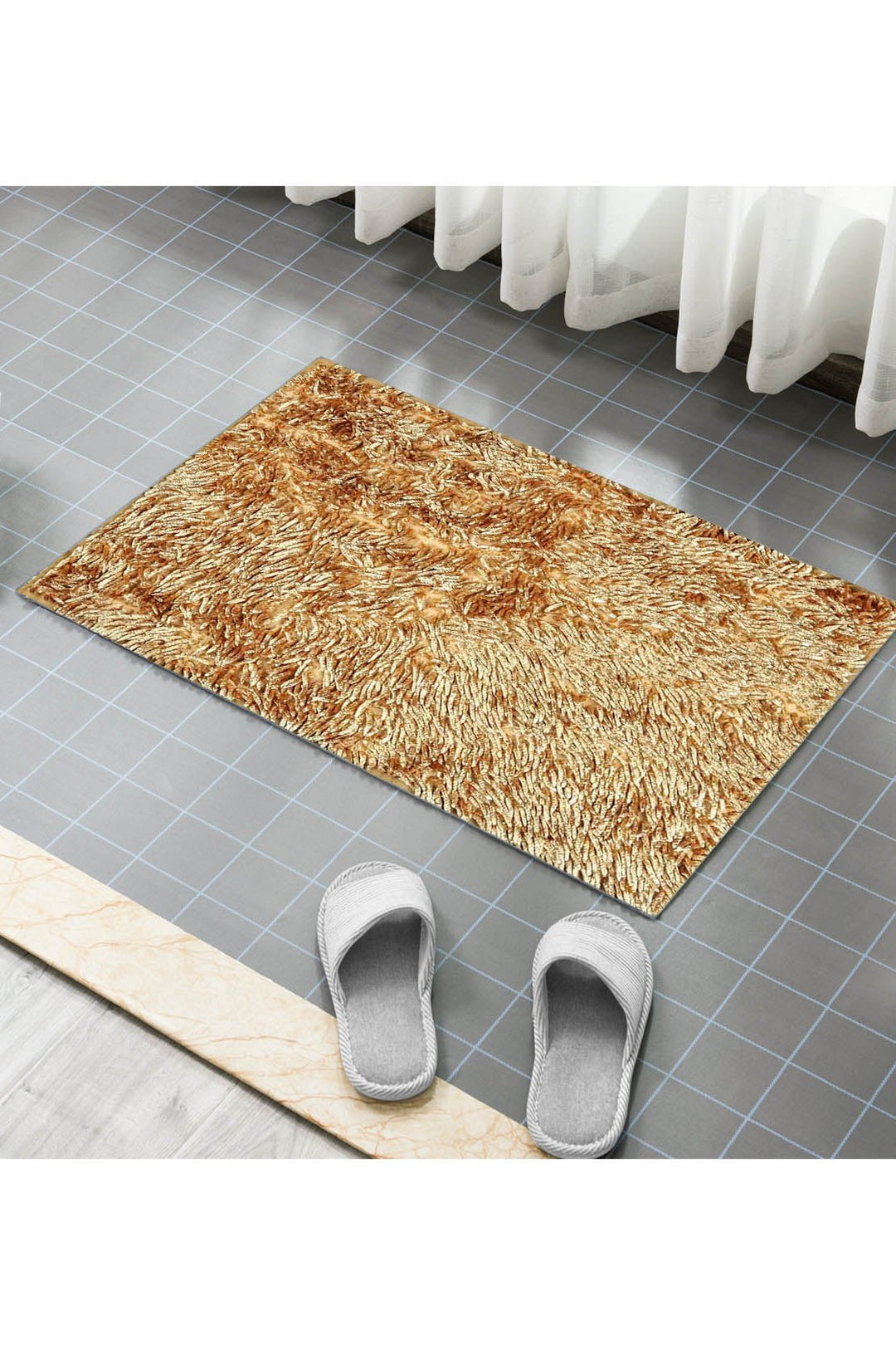 Shiny Micro Fiber Bath Mat, Golden - V Surfaces