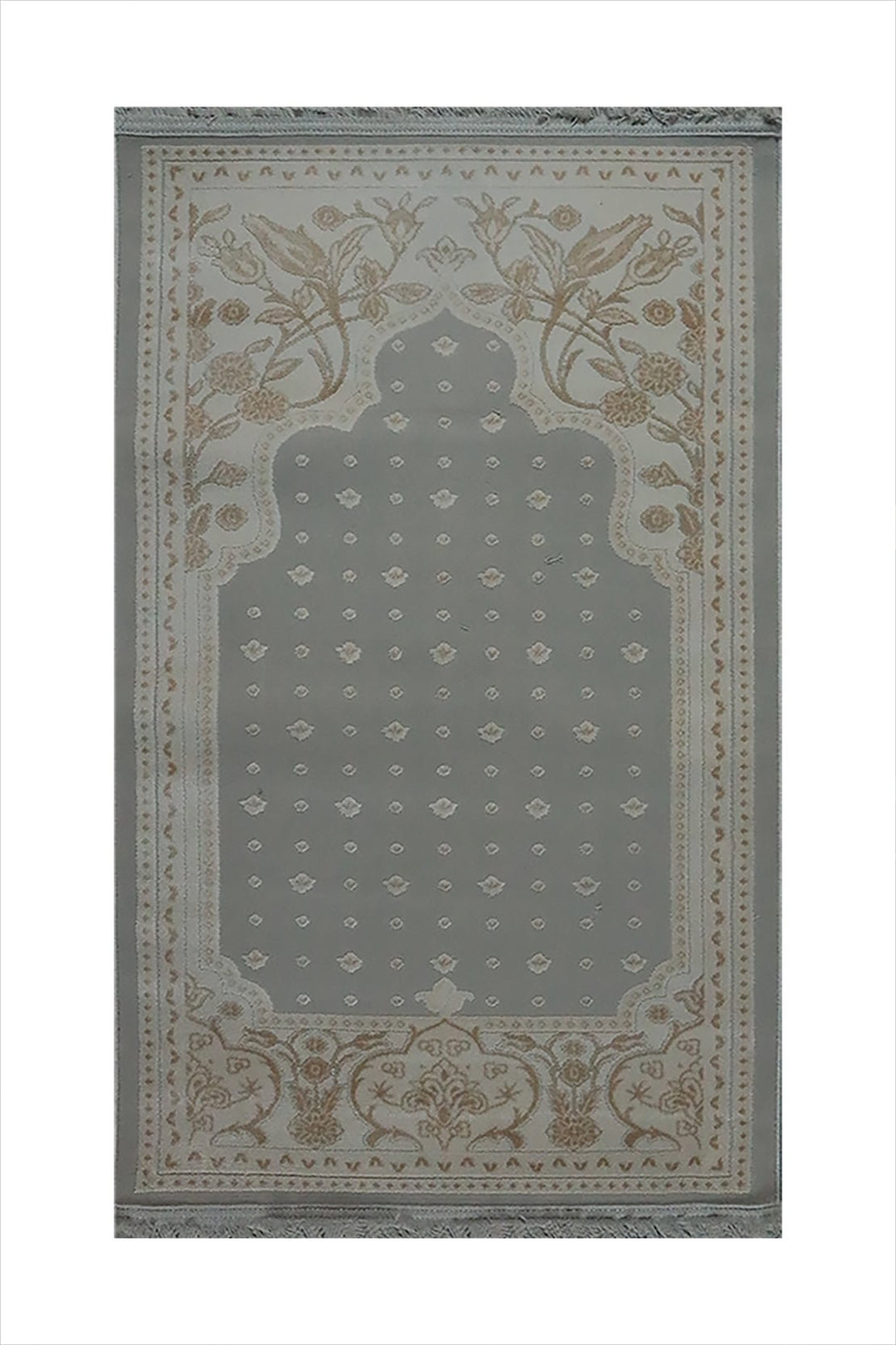 Turkish Bamboo Sajjadeh Janamaz - 2.6 x 3.9 FT - Beige - V Surfaces