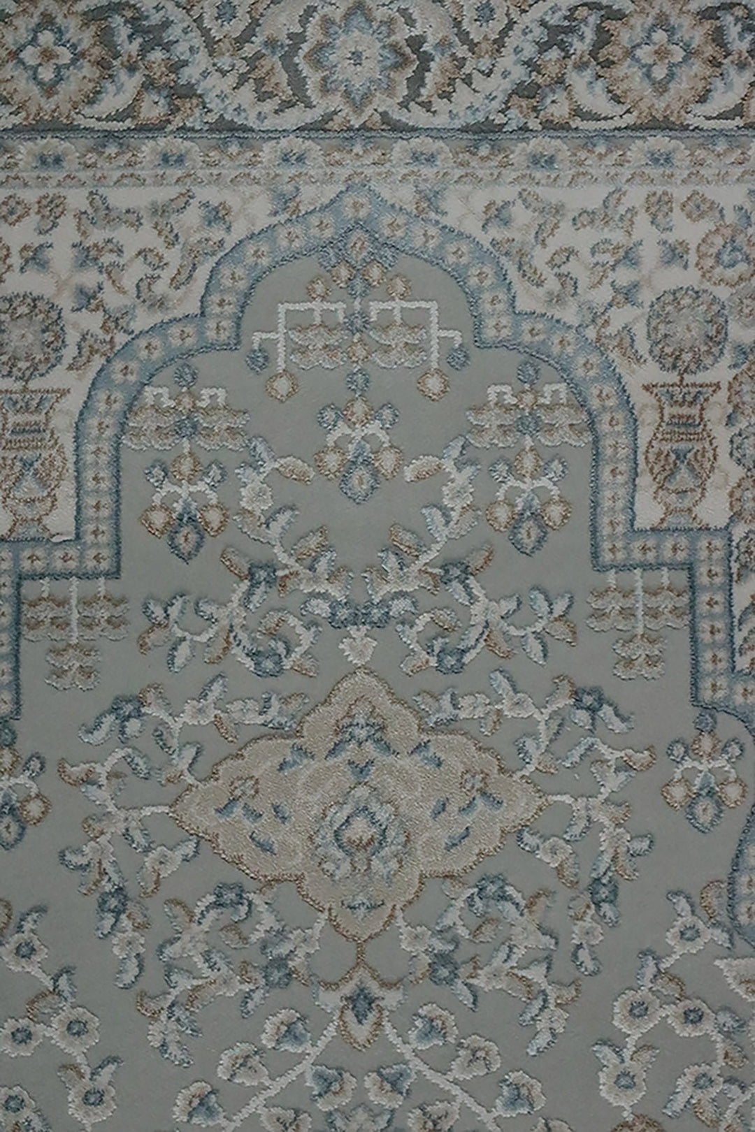Turkish Bamboo Sajjadeh Janamaz - 2.6 x 3.9 FT - Gray - V Surfaces